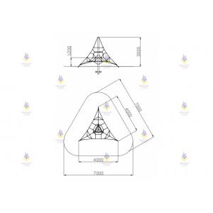 Пирамида 4м (красный+желтый)