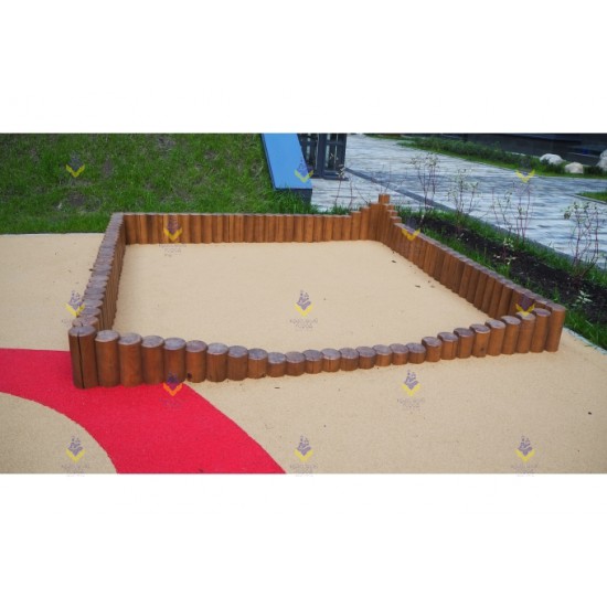 Песочница квадратная «Эко» на круглых столбах