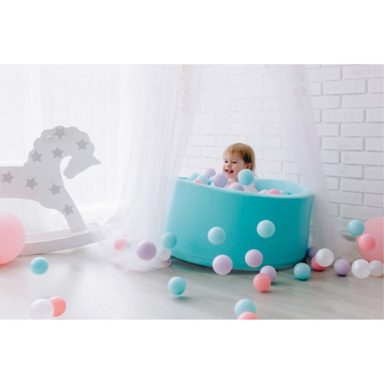 Romana Airpool Детский сухой бассейн (бирюзовый) (розовые/мятные/жемчужные/сиреневые шарики)