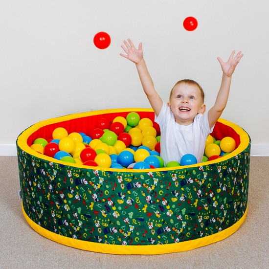 Сухой бассейн с шариками «Веселая полянка» (зеленый/красный)